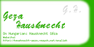 geza hausknecht business card